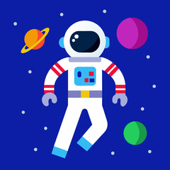Fototapeta premium astronaut in space, vector illustration