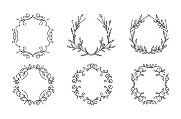 Set Hand drawn ornamental element 
