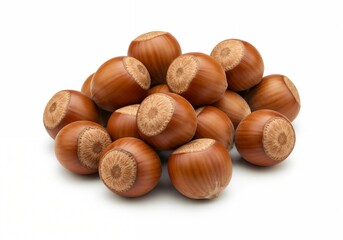 Whole hazelnuts with shells for food packaging, nut branding and healthy eating visuals