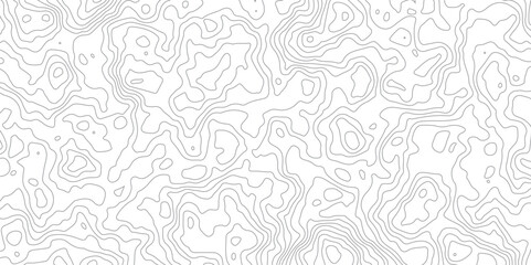 Abstract Topographic map design with Seamless pattern with lines . geographic contour map paper texture.  Retro topographic map. geographic mountain relief. terrain path isolated on background.