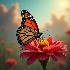 Obraz premium monarch butterfly on flower