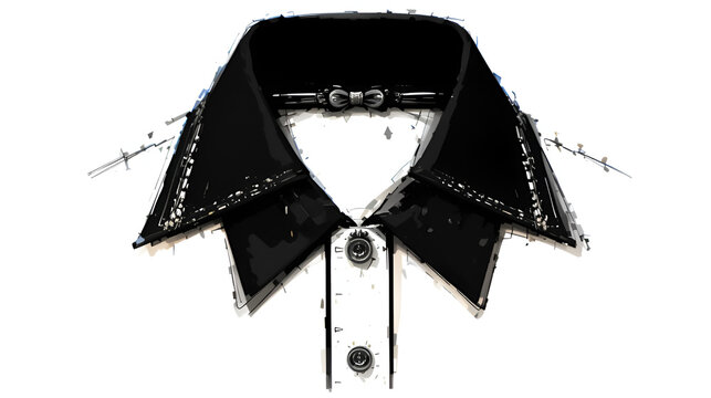 Classic collar style dickey graphic isolated on a white background, perfect for fashion and apparel design.