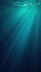 Obraz premium Deep ocean gradient, teal to midnight blue Subtle light plays on depths , teal, mystery, marine