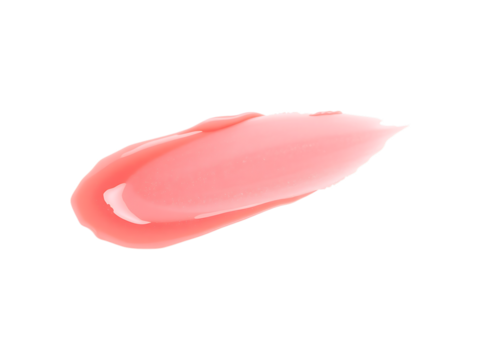 Closeup of a Swatch of Pink Lip Gloss on a transparent background