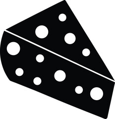 slice of cheese with holes on white background