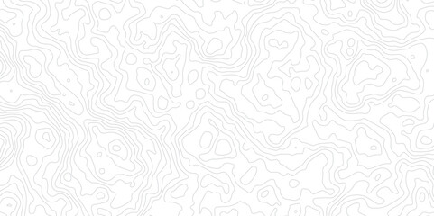 Abstract Topographic map design with Seamless pattern with lines . geographic contour map paper texture.  Retro topographic map. geographic mountain relief. terrain path isolated on background.