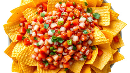 Crispy Tortilla Chips Topped with Fresh Pico de Gallo