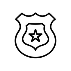 police badge on transparent background for web and graphic design
