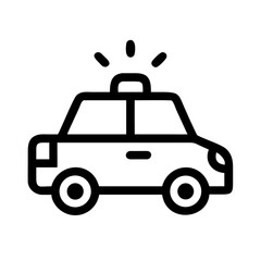 police car on transparent background for web and graphic design