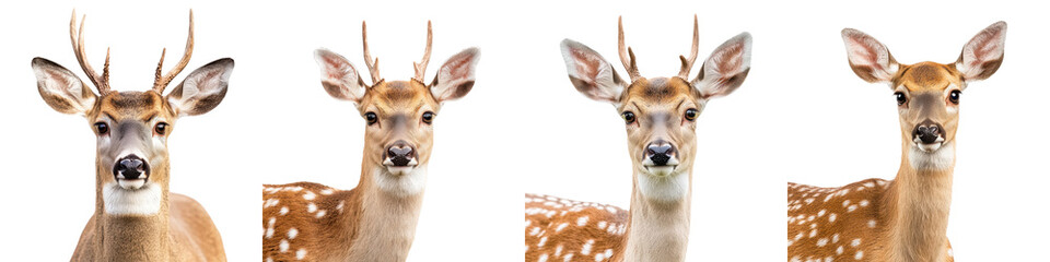 Fototapeta premium Captivating portraits of deer with magnificent antlers