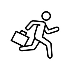 running with briefcase job hunt on transparent background for web and graphic design