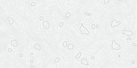 Obraz premium Abstract white topographic map background with lines, White wave paper curved reliefs abstract background, The topographic map contour in lines isolated, Background of the&nbsp;topography&nbsp;map.