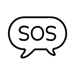 speech bubble with sos on transparent background for web and graphic design