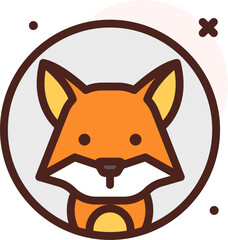 fox illustration on a white background    
