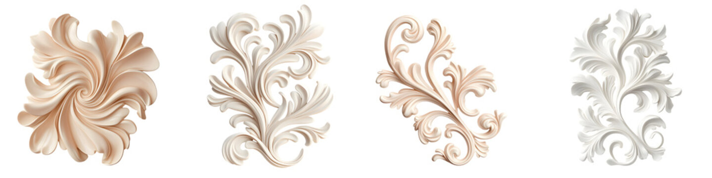 Decorative scrollwork patterns in pastel tones