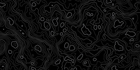  terrain path isolated on a black background retro topographic map. vector illustration.
