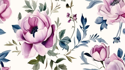 Floral background. Floral texture. Watercolor floral background. Bright seamless pattern with flowers. Watercolor illustration.