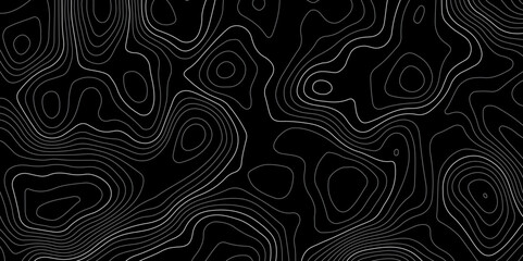  terrain path isolated on a black background retro topographic map. vector illustration.
