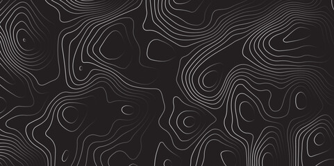 Fototapeta premium terrain path isolated on a black background retro topographic map. vector illustration. 