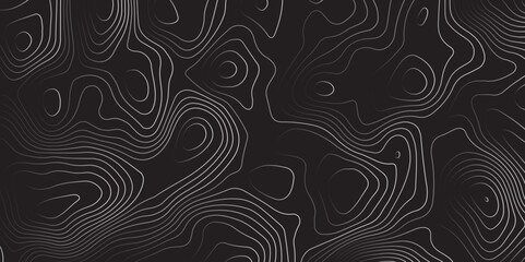  terrain path isolated on a black background retro topographic map. vector illustration.
