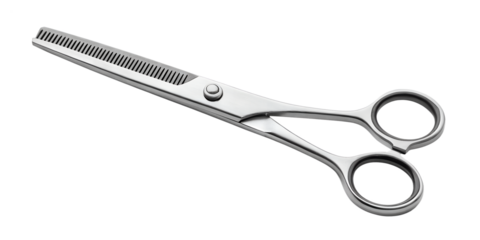 Professional hairdressing scissors isolated on transparent background