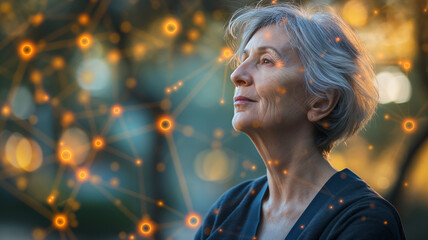 This elderly woman reflects on advancements in geroprotectors and senolytics aimed at longevity.