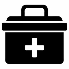 First aid box vector on white background.