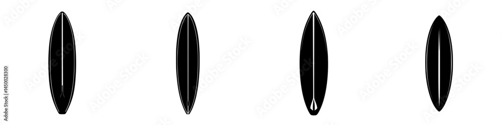 Poster shapes and outlines of black oval objects displayed in a linear pattern against a bright background 