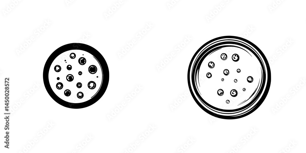 Poster close-up view highlighting intricate patterns of two contrasting circular objects during a creative 
