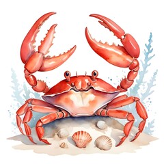 crab on white background