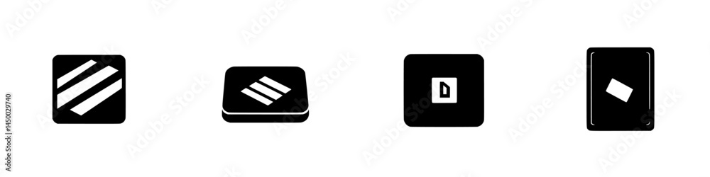 Poster symbols representing various concepts in a minimalist design displayed on a light background during 