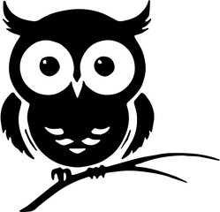 owl on white background