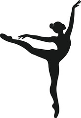 Fototapeta premium Elegant Ballerina Silhouette – Graceful Ballet Dancer Vector Illustration