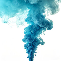 Azure Blue Ink Cloud Explosion , Abstract Blue Ink Swirl, Underwater Dye Diffusion, Fluid Art