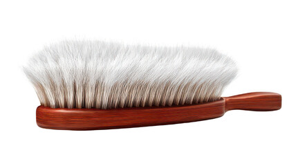 Dog Grooming Brush with Collected Fur in Realistic Detail Isolated on White Transparent Background