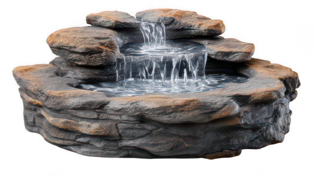 Flowing Water Dispenser for Pets Isolated on White Transparent Background