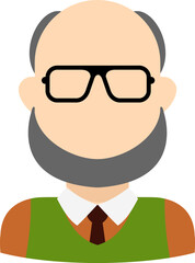 grandfather illustration on a white background    