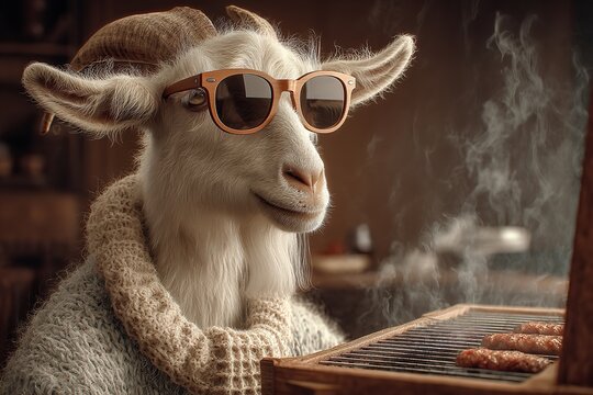 A humorous idea for Eid ul Adha is to have a goat have a barbecue on Eid al Adha, also known as bakra Eid. Generative Ai
