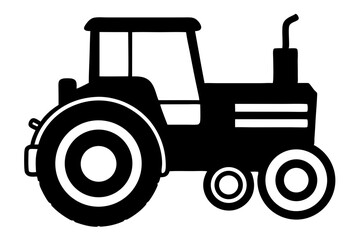 Obraz premium Tractor silhouette with transparent background facing right for agriculture and farming designs, tractor, silhouette, agriculture, farming, farm, vehicle, machinery, equipment, side view, profile