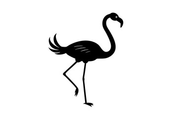 Pink Flamingo Vector Illustration  Tropical Bird Clipart on White Background