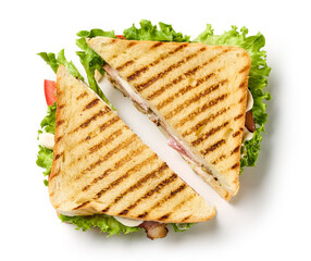 club sandwich on white background