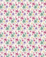 Colorful pattern flower allover illustration textile fabric design
