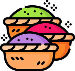 holi illustration on a white background 