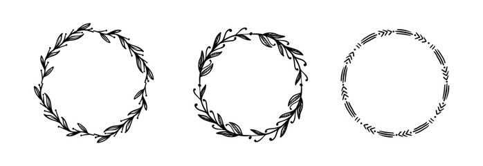 Set Hand drawn ornamental element 