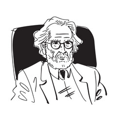 Minimal old man illustration - old man silhouette - elderly man vector - old man doodle - senior man illustration - old man line art

