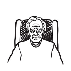 Minimalist old man outline - old man silhouette - elderly man vector - old man doodle - senior man illustration - old man line art

