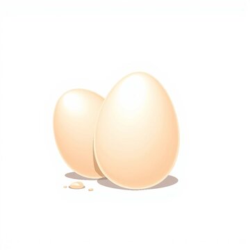 Zwei naturgetreue Eier mit realistischem Glanz und Schattenwurf &ndash; ideal f&uuml;r Lebensmittelillustrationen.