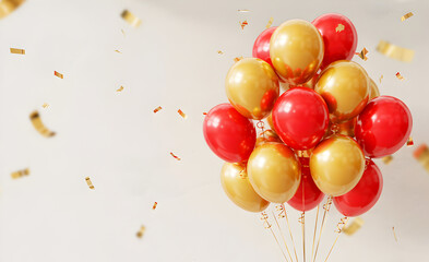 A cluster of what appears to be small, round berries or candies in red and gold colors, possibly decorative or festive.