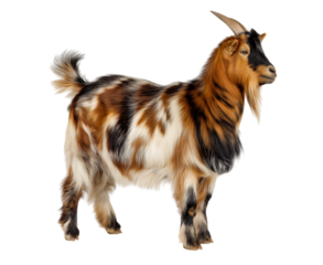 Side view goat or ram with 3 colors on transparent background