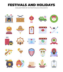 Collection of 25 Festive & Holiday Icons